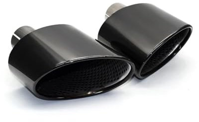 1 Paar Auspuffblende kompatibel for Audi A4 A5 A6 A7 bis RS4 RS5 RS6 RS7 Schalldämpferblende Endrohr Edelstahl Auspuffrohr(BLACK A)