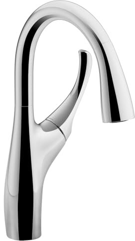Jacob Delafon - Mitigeur d'Évier de Cuisine Suzanne - Douchette extractible - Bec pivotant - Économie d'eau - 38,3x27x12,5 cm - Finition Chrome - E23309-CP