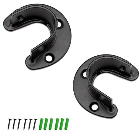 2 Pezzi Supporto Asta Appendiabiti per Armadio, DEANKEJI Supporto Asta Armadio, 28 mm Staffa per Tenda, per Staffe per Guardaroba, Aste per Tende, Asciugare Panni