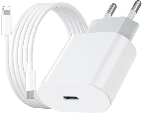 Cargador iPhone Carga Rapida de 20W con Cable iPhone de 2M para iPhone 14/14 Plus/ 14 Pro/ 14 Pro MAX/ 13/12/ 11/ X/ 8/7, Pad