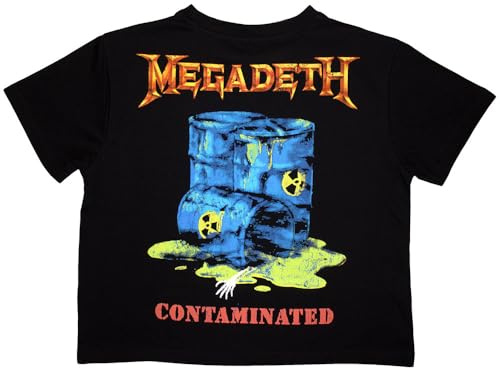 Rock Off officially licensed products Megadeth Contaminated Band Logo Crop Top M Black