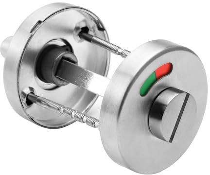 ZMDMAH Rosetta per WC con indicatore di occupazione, in acciaio inox, per porta WC, in acciaio inox, bagno