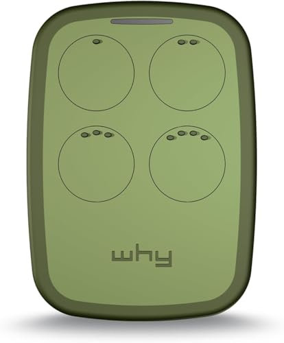 Télécommande universelle WHY EVO NOA à 4 boutons - Programmable code fixe ou code tournant - Fréquences 433 ou 868 mhz - Pour portails et porte de garage (Vert Olive)