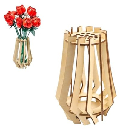 AYNKH 1 Vase en Bois, Vase-Puzzle De Bouquet De Fleurs pour Roses, Tournesols, Fleurs De Cerisier, Tulipes, Narcisses dans Un Support en Bois