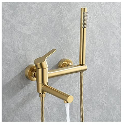 LPMPCZKZGF Brushed Gold Bathtub Faucet Wall Mounted Waterfall Bath Shower System Embedded In Wall Tub Water Tap Shower Mixer Faucet Shower faucet