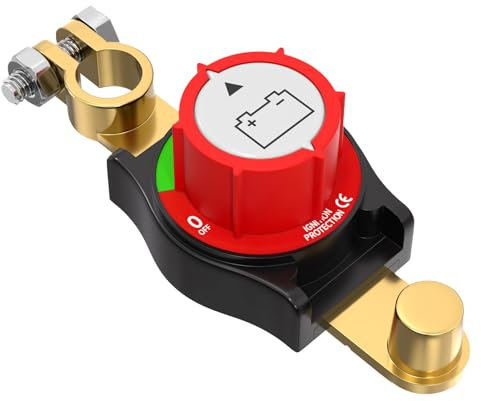 Battery Isolator Switch 12V-48V, Battery Disconnect Switch, On/Off Isolator Kill Switch for Automotive Car Marine Boat RV Truck Connects to Negative Terminal