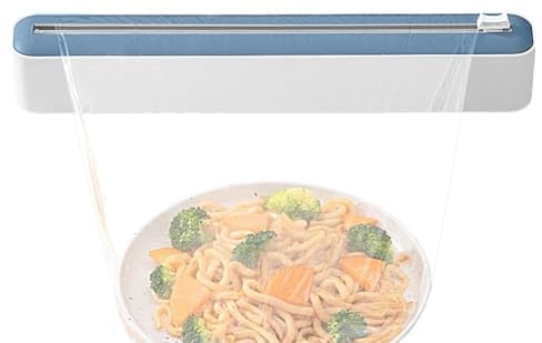 Neamou Cling Film Dispenser with Cutter | Aluminum Foil Storage Dispenser - Quick Cut Manual Dispensing Box for Food Snack Fruit Preservation Wax Paper Cling Wrap