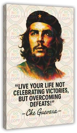 ZYGNBHL Poster mit revolutionärem Zitat Che_Guevara, Schlafzimmer, Leinwand, Dekoration, Sportlandschaft, Büro, Raumdekoration, Geschenkrahmen, 30,5 x 45,7 cm