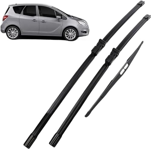 WEIQQI Scheibenwischer Heckwischer Vorne für Opel Meriva B 2010-2017, Wischer Scheibenwischerblätter Set für Frontscheibe Wischerblätter