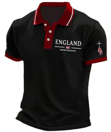 NNGOTD Mens Union Jack Polo Shirts United Kingdom Britain England Flag Print Short Sleeve Collared Button Down Golf Shirt Summer Regular Fit Plus Size T-Shirt Holiday Clothes for Men UK