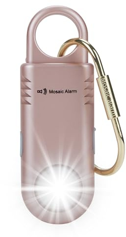 135 dB wiederaufladbarer Personalalarm mit ultraheller Taschenlampe. Rutschfester Schlüsselanhänger-Notfallsirene für Frauen & Kinder. SOS-Sirene & Bärenabwehr-Alarm beim Wandern Roségold