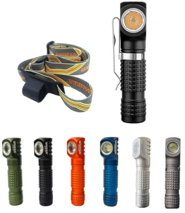 Mankerlight E02 III 400 Lumen AAA/10440 Taschenlampe, EDC Schlüsselanhänger, Winkel-Taschenlampe mit magnetischem Schwanz und Clip, 4000 K hoher CRI R9080 LED (Schwarz mit Stirnband)