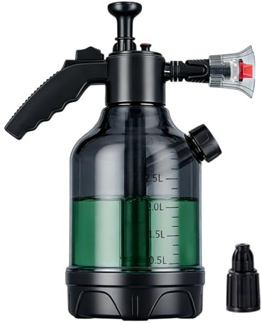 Pulverizador de espuma para coche, limpiador de jabón portátil de 12,99 pulgadas, espumador de presión portátil, pulverizador de ABS ligero con ventilador y boquillas para flores, para coches