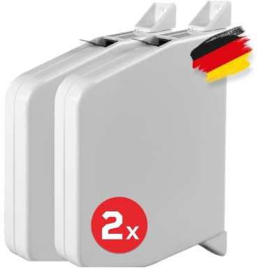 BAUHELD 2x Rolladen-Gurtwickler Aufputz 14mm ohne Rolladengurt Mini - Weiß | Einfädelautomatik - Lochabstand 153mm - Rollladen Aufwickler mit stabilem Gehäuse - 180 Grad Schwenkbar - Inklusive Anleitung