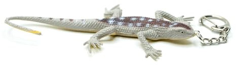 Miniblings Gekko Schlüsselanhänger Salamander Gecko Echse Eidechse Punkte grau-braun - Handmade Modeschmuck I I Anhänger Schlüsselring Schlüsselband Keyring