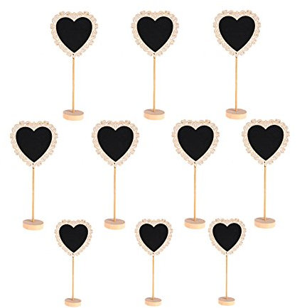 Demiawaking Herz Tafel Memotafel Küchentafel Kreidetafel Dekorative Ränder Schwarzes Brett mit Standplatz (2)