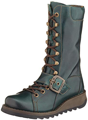 Fly London Selu526fly, Stivali Combat Donna, Verde (Petrol 004), 37 EU