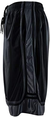 ChoiceApparel Herren zweifarbige Trainings-/Basketball-Shorts mit Taschen (Größe S bis 4XL), Reißverschluss-schwarz/grau, XX-Large