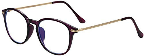Aroncent Damenbrille, Anti-Ermüdung, Anti-Licht, Blau, Augenschutz, transparente Gläser, Ultraleicht, Farbe wählbar Lila