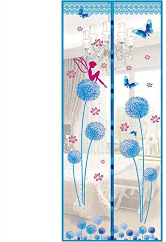 Magnetic Door Magnetic Insect Door Screen Door High Density Curtain Fly Bug Mosquito Mesh Curtain Size:90 * 210cm (color2) Blue