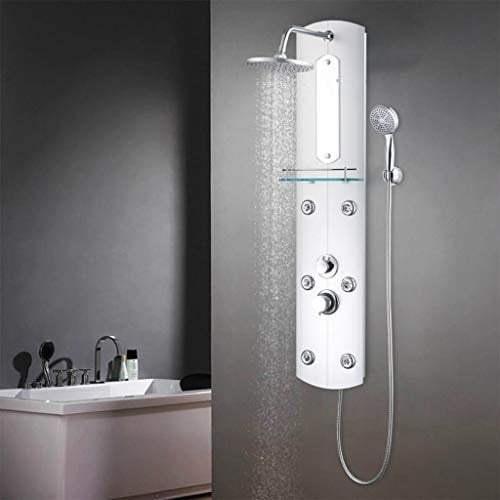 vidaXL Pannello Doccia in Vetro 25x43x120 cm Argento Colonna Box Shower Bagno