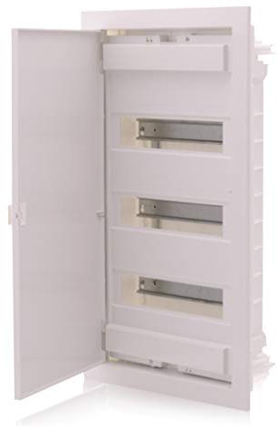 Intratec Sicherungskasten Unterputz IP40 – Verteilerkasten mit Tür, 3-reihig, 36 Module, 592x347x92 mm, Weiß, für Trockenräume