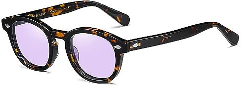 SHEEN KELLY Retro Acetat Ovale Sonnenbrille für Männer Frauen Hochauflösend Polarisierte Round Linse Material