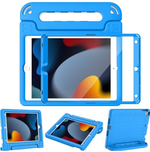 BMOUO iPad 9th8th7th Generation Case for Kids, iPad 10.2 Case for Kids, Shockproof Light Weight Convertible Handle Stand Kids Case for New iPad 10.2 inch 202120202019(iPad 9th8th7. th