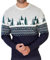 NOROZE Men's Christmas Jumper Reindeer Stag Nordic Polar Bear Festive Unisex Xmas Jumpers(L, Polar Navy/Grey)