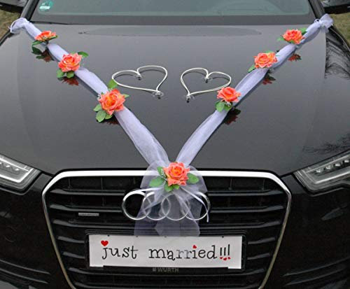 ORGANZA M + HERZEN ®Auto-schmuck (Koralle/Weiß/Weiß)