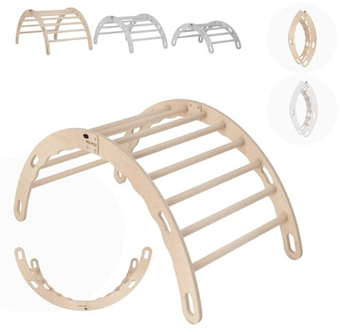 MAMOI® Kletterbogen, Kletterdreieck, Baby Klettern, Klettergerüst aus Holz, Holzbogen für Kinder, Spielplatz, Klettergerüst Indoor