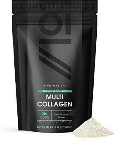 Multi Collagen Protein Powder 100g - 5 Types of Food Sourced Collagen Peptides - Hydrolysed Grass Fed Bovine, Wild Caught Marine & Free-Range Chicken, Supports Joints, Skin and Nails