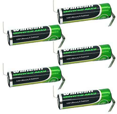 5 x AA Mignon AKKU LÖTFAHNE Z-Form Z Wilhelm Universal Batterien wideraufladbar 1,2 V HR6