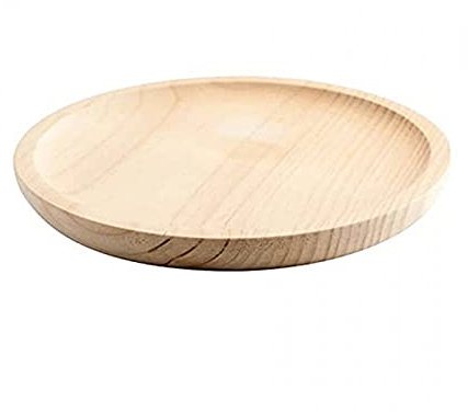 Tradineur – Plato de madera especial para pulpo, de 27,4 cm de diámetro y 2,1 cm de alto, vajilla madera, vajilla para comida, tabla pulpo, pizza, fuente para alimentación (1, 28 cm)