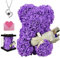 Orsacchiotto in rosa Decorazione regalo - Orso in rosa, regali per la festa della mamma, San Valentino, compleanni e anniversari, regalo di laurea - Le ragazze amano le rose dell'orso (Viola)