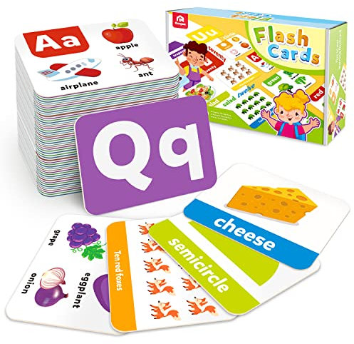 Coogam Lern-Flash-Karten-Spielzeug-Set, ABC-Alphabet, mathematische Zahlen, Zählen, Farbmuster, Sichtwörter, Lernspiele für Kleinkinder im Vorschulalter