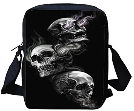 Kuiaobaty Kleine Crossbody-Tasche für Jungen und Mädchen, kleine Schulter-Handtasche für Frauen, Crossbody-Telefon, lässige Kuriertasche, Totenkopfmuster