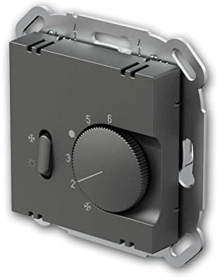 LOGIQ Thermostat-Schalter für Heizung/Kühlung, anthrazit, ohne Rahmen, Kabelanschluss per Federklemmen