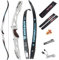 SHARROW Bogenschießen Takedown Recurve Bogen ILF Wurfarme und Riser 66/68/70 Zoll Erwachsene Wettbewerb Bogen Recurvebogen Sportbogen Jagdbogen (66/26lbs, Weiß)