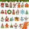BETESSIN 25pz Pittura Diamante Natale Pendenti Adesivi Diamond Painting 5D Babbo Natale Ghirlanda Kit Creazione Fai da Te