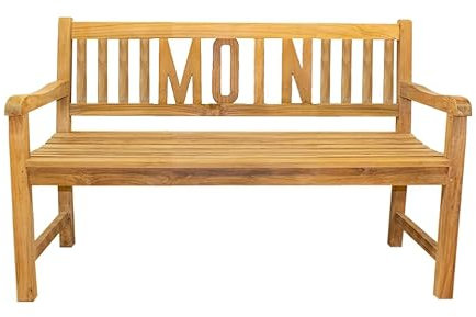 Beho Natürlich gut in Holz Gartenbank Moin 120 cm Teakholz Selected Kernholz unbehandelt zusammengebaut