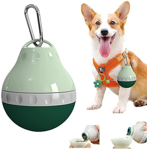 Dog Travel Water Bottle Detachable Bowl Leak Proof Portable ,Silicone Bottle Body,Collapsible and Suitable for Small Pets for Outdoor Walking, Hiking, Travel
