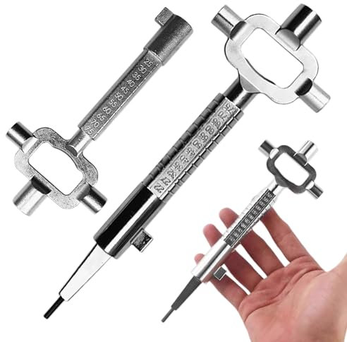 Nizirioo 2-pack Universales Llave de Construcción, Llave Maestra de Diferentes Tamaños, Llave Maestra para Abrir Puertas, Llave de Obra con Calibre de Cilindro