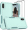 Jeylly for iPhone X Case, iPhone Xs Case Heavy Duty Shockproof with [2pcs Tempered Glass Screen Protector] Military Grade Anti Drop Full Body Protective Phone Case for iPhone X/iPhone Xs, Turquoise