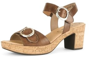 Gabor Damen Riemchensandalen, Frauen Sandalen,Best Fitting,offene Schuhe,Strandschuhe,Sandaletten,Sommersandalen,Absatz,Camel,41 EU / 7.5 UK