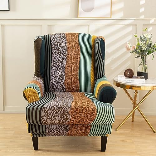 Hixingo 2 Teilig Ohrensessel Überzug, Moderne Drucke Sesselbezüge Abnehmbar Polyester Ohrensessel Bezug für Wohnzimmer Schlafzimmer Hotel Sesselschoner (Einheitsgröße,Hawaii)