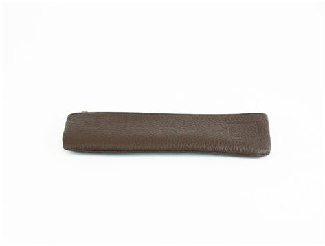 TimeTEX - Aufspann-Stiftmäppchen | Federmäppchen aus Büffel-Leder für A4- und A5-Schulplaner und Bücher | Maße: 21x5,5cm | Farbe: mocca
