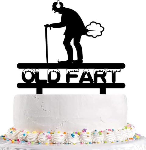 Old Fart Cake Topper Humor Old Man Old Woman Cake Topper for Birthday/Retirement Party Decorations Supplies