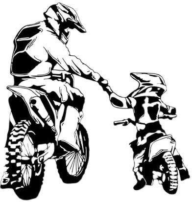 MagiDeal Motocross Wandtattoo Motorrad Wandaufkleber PVC Schwarz Silhouette Wandbilder Wandkunst Dekor für Spielzimmer Sofa Hintergrund Jungen Geschenk, l