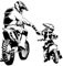 MagiDeal Motocross Wandtattoo Motorrad Wandaufkleber PVC Schwarz Silhouette Wandbilder Wandkunst Dekor für Spielzimmer Sofa Hintergrund Jungen Geschenk, l